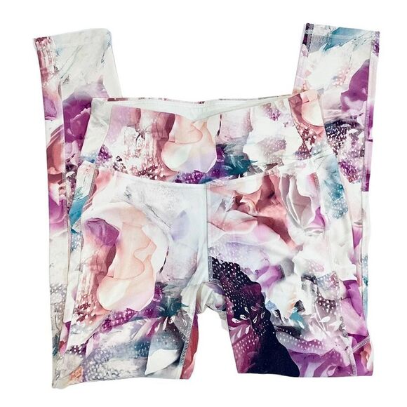 Calia by Carrie Underwood Abstract Print Athletic Leggings White Pink - Picture 1 of 6